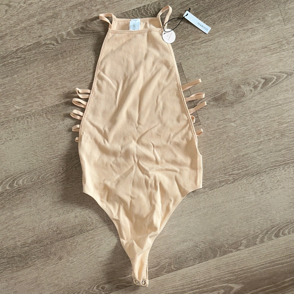 Forever 21 Tan Ribbed Bodysuit